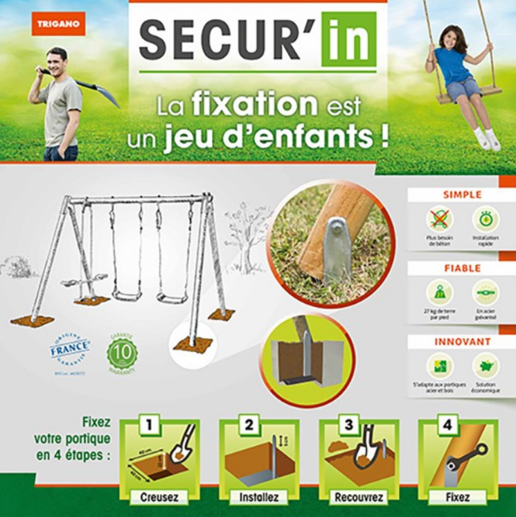 guide d'installation pour portique, balançoire, tour de jeux en bois ou métal 